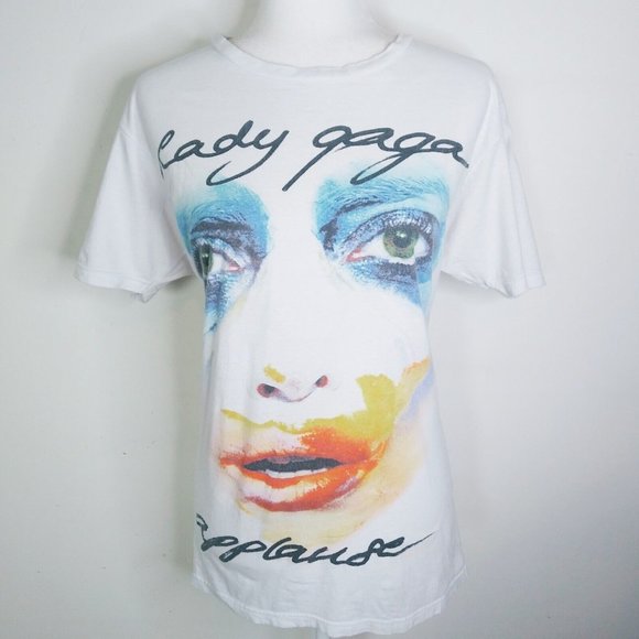 OPTIMA VINTAGE LADY GAGA Applause Tour Las Vegas Graphic White T-Shirt Size L - Picture 6 of 6